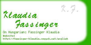 klaudia fassinger business card
